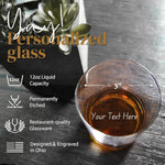 Whiskey Glass Bottom Engraved with Your Custom Text
