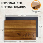 Personalized Cutting Board, 16" x 10" Large Custom Charcuterie Boards