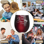 Custom Stemless Wine Glass with Engraved Logo