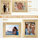 Personalized Wood Picture Frame with Your Custom Text
