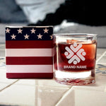 Custom American Flag Engraved Whiskey Glass