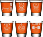 Personalized Shot Glass - Custom 2oz Groomsmen Drinking Glasses