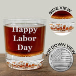 American Flag Bottom 12oz Bourbon Glass