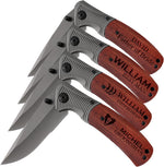 Personalized Groomsmen Red Wood Knife