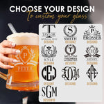 Personalized Beer Mug -17oz Custom Beer Glass with Handle