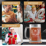 Personalized Beer Mug -17oz Custom Beer Glass with Handle