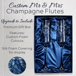 Personalized Wedding Champagne Flutes-Engraved Mr and Mrs Toasting Flutes