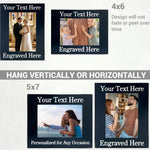 Personalized Black Picture Frame with Your Custom Text
