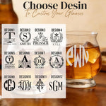 Personalized Whiskey Gifts for Men, 12.5oz Custom Bourbon Tasting Glasses