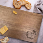 Personalized Cutting Board Monogram, Large 16”x10”x1” Hardwood Engraved Cutting Board