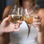 Personalized Bridesmaid Stemless Wine Glasses