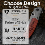 Personalized Groomsmen Red Wood Knife