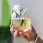 Custom Stemless Wine Glass with Engraved Logo