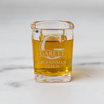 Personalized Shot Glass - Custom 3oz Groomsmen Drinking Glasses