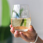 Personalized Bridesmaid Stemless Wine Glasses