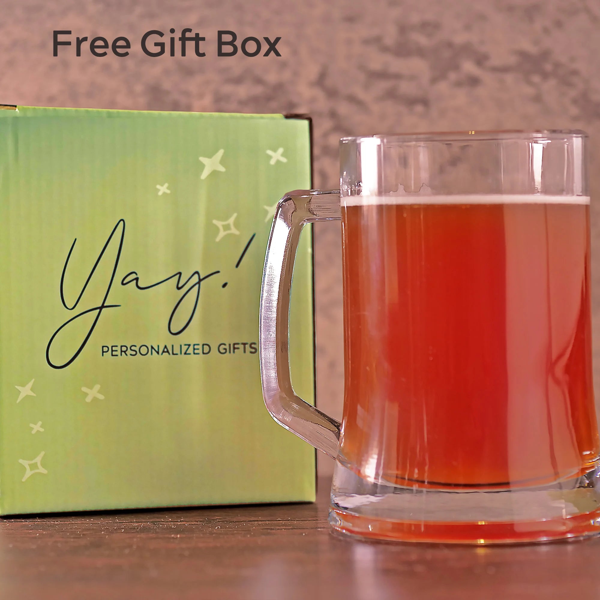 Personalized Beer Mug Engraved with Your Custom Text