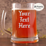 Personalized Beer Mug Engraved with Your Custom Text