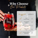 Custom Text Stemless Wine Glass - Custom Engraved Wine Glasses