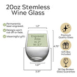Long Distance Friendship Stemless Wine Glass | Personalized Going Away, Graduation, Remote Working or Moving Gift | Multiple States