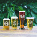 Personalized Glasses - Multiple Designs & Glass Types - Stemless Wine Glass, Pint, Shot and Beer Glasses - Engraved Initials Personalized