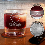 American Flag Whiskey Glass ' American Flag Bottom Glass, Patriotic decorations, Old Fashioned Glass, Christmas, Birthday Gifts For Men Dad