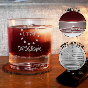 American Flag Whiskey Glass ' American Flag Bottom Glass, Patriotic decorations, Old Fashioned Glass, Christmas, Birthday Gifts For Men Dad