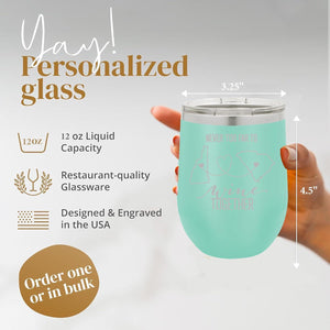 Long Distance Friendship Wine Tumbler | Personalized Friend Gift for Going Away, Graduation, Remote Working or Moving Gift | Multiple States