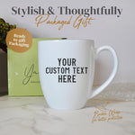 Custom Text Coffee Mug 16oz | Engraved with Custom Text, Name or Wedding Message | Tea or Coffee Mug with Your Message (One Mug)