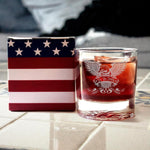 American Flag Whiskey Glass ' American Flag Bottom Glass, Patriotic decorations, Old Fashioned Glass, Christmas, Birthday Gifts For Men Dad