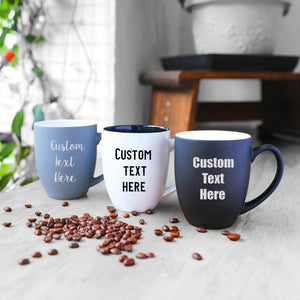 Custom Text Coffee Mug 16oz | Engraved with Custom Text, Name or Wedding Message | Tea or Coffee Mug with Your Message (One Mug)