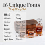Custom Whiskey Decanter Set with Logo or Text, Custom Engraved Decanter with 2 Whiskey Glasses, Customized Gifts for Men, Birthday