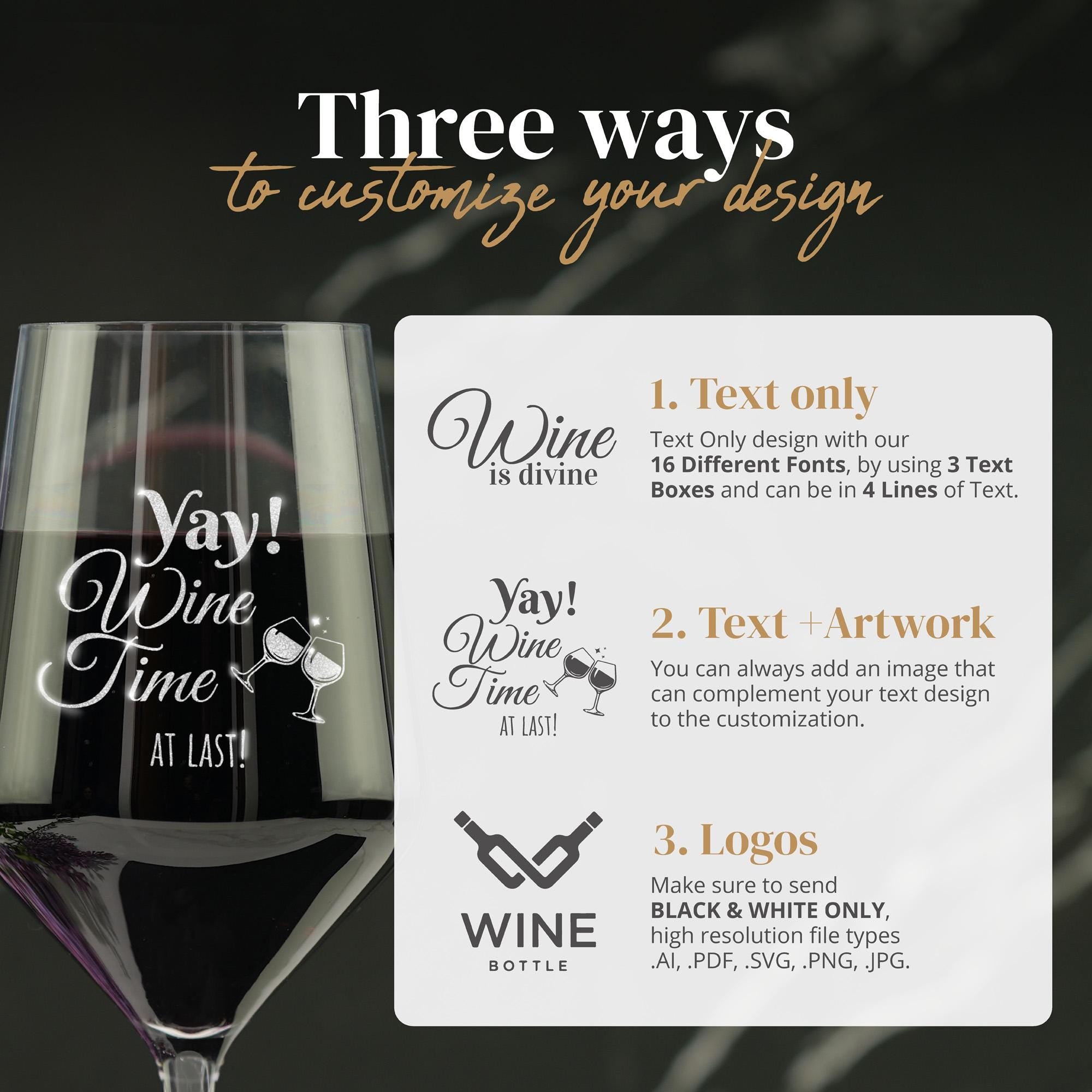 Custom Wine Glass Stemmed Crystal 18oz with Bulk Pricing