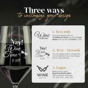 Custom Wine Glass Stemmed Crystal 18oz with Bulk Pricing