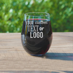 Custom Stemless Wine Glass, 20oz with Bulk Pricing - Custom Business Gifts, Clients, Wedding Favors, Parties, Birthdays, Events