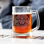 Custom Beer Mug Glass with Custom Text, Logo and Bulk Pricing