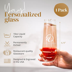 Custom Champagne Flutes, Custom Logo Champagne Glass with Bulk Pricing - Great for Wedding Favors, Party Favors and New Year's Eve