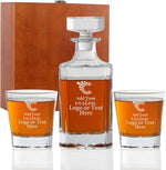 Custom Whiskey Decanter Set with Logo or Text, Custom Engraved Decanter with 2 Whiskey Glasses, Customized Gifts for Men, Birthday