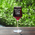 Custom Wine Glass Stemmed Crystal 18oz with Bulk Pricing