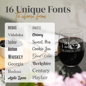 Custom Stemless Wine Glass, 20oz with Bulk Pricing - Custom Business Gifts, Clients, Wedding Favors, Parties, Birthdays, Events