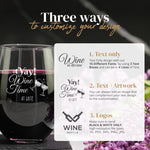 Custom Stemless Wine Glass, 20oz with Bulk Pricing - Custom Business Gifts, Clients, Wedding Favors, Parties, Birthdays, Events