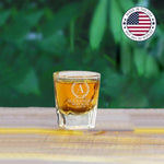 Personalized Shot Glass, Custom 2oz Groomsmen Drinking Glasses, Engraved Shot Glass Gift for Men, Wedding, Best Man, Groomsman Favors
