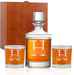 Personalized Whiskey Decanter, Custom 25oz Liquor Decanter, Customizable Decanter With Wood Gift Box, Gifts for Dad, Birthday, Retirement