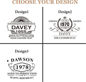 Personalized Whiskey Decanter for Birthday Gift 30th 40th 50th 60th Birthday Gift for Him, Dad, Guys