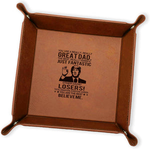 Fathers Day Valet Tray, Personalized Catch All Tray for Keys, Nightstand, or Desk