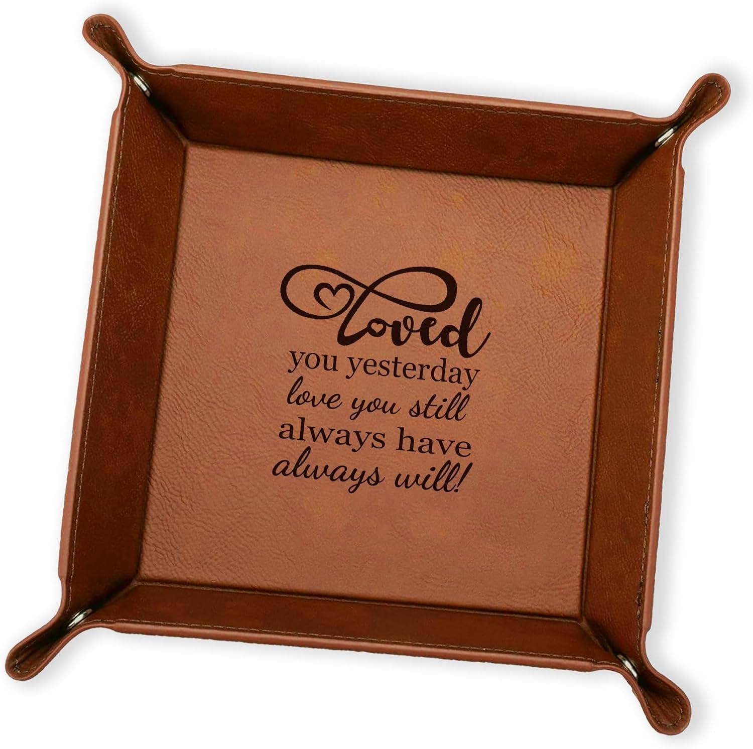 Anniversary Valet Tray, Personalized Catch All Tray for Keys, Nightstand, or Desk
