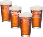 Personalized Retirement Gift, Beer or Whiskey Glasses Perfect for Retirement Party, Last Day, Dad or Grandpa Retiring