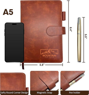 Personalized Journal with Gift Box and Pen, Monogrammed Leather Notebook, Custom Engraved Journal, Birthday, Friend, Mom, Business Gift