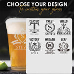 Personalized Beer Glasses, Custom Pint, Mug, or Beer Can Glasses, Perfect Gift for Birthday, Groomsmen, Dad, Him