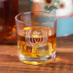 Personalized Whiskey Glass, Custom Monogrammed Whiskey Glass, Whiskey Gift for Dad, Grandpa, and Whiskey Lovers