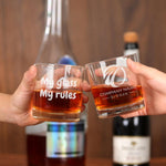Custom Whiskey Glass with Custom Text, Logo and Bulk Pricing - Business, Corporate, Promotional, and Office Gifts, Party or Wedding Favors